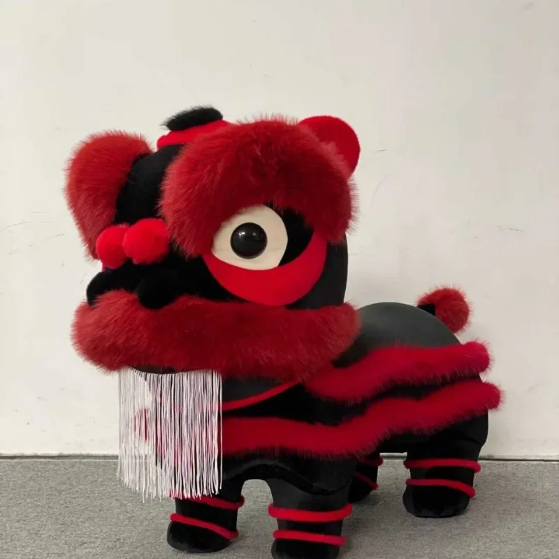 Chinese-style lion dance plush and cute sliding children's stool rocking small