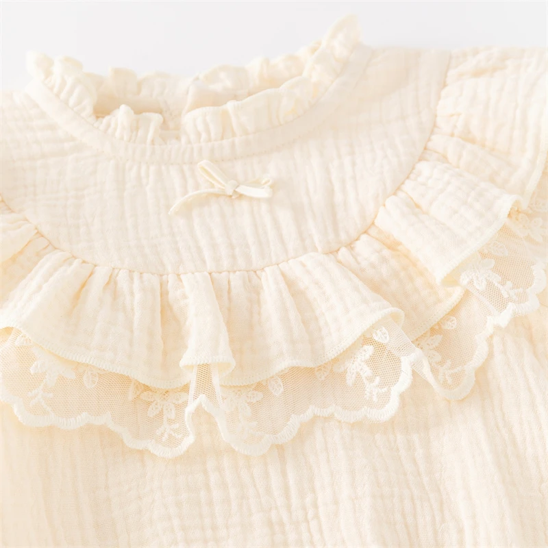 Ruffles Newborn Baby Girl Bodysuits Onepiece Clothes Spring Autumn Mock Neck Cotton Girls Onesies