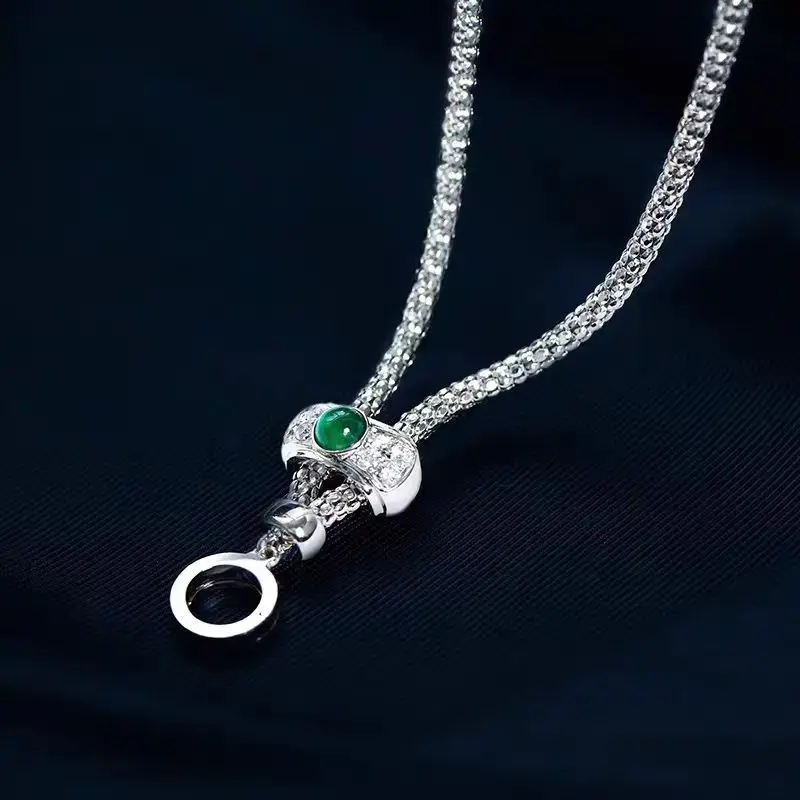 S925 Silver Green Draw Zap Universal Chain Clasps Free Length Chain Universal Open Chain