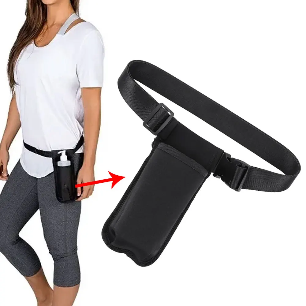 1 Piece Adjustable Essential Oil Waist Pack Physiotherapist Tool Pouch Massage Essence Lotion Bottle Storage Hanging Bag Black