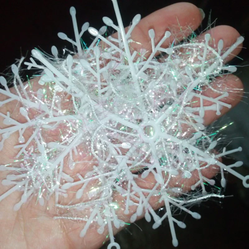 Image 5: Flocon de Neige Artificiel pour Décoration d'Arbre de Noël, Faux Flocons Blancs pour la Maison, 2023