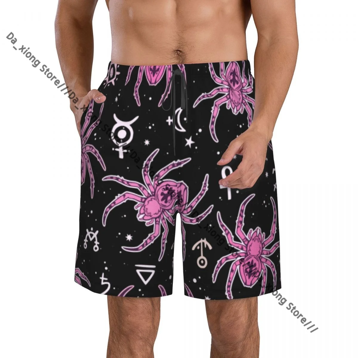 Mystical Spiders And Magical Symbols Quick Dry Swimming Shorts For Men Swimwear Swimsuit Trunk Bathing Beach Wear