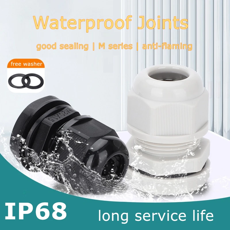 1/6/12 Pieces IP68 Waterproof Cable Glands For Electrical Juction M36 White/Black Wire Connectors Wall Cables Transit Passes