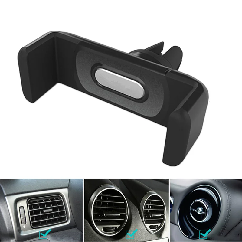 Suporte universal para celular, suporte para carro, saída de ar, clipe de montagem, abs, suporte giratório, acessórios interiores do carro