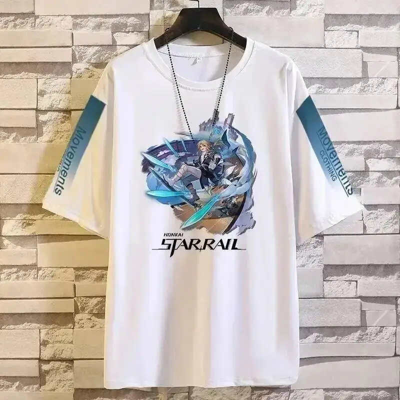 Anime Game Honkai: Star Rail Cos Clara Herta Yanqing Sier Wolf Jinliu Seele Etc. Casual Crew Neck Short Sleeve T-Shirt
