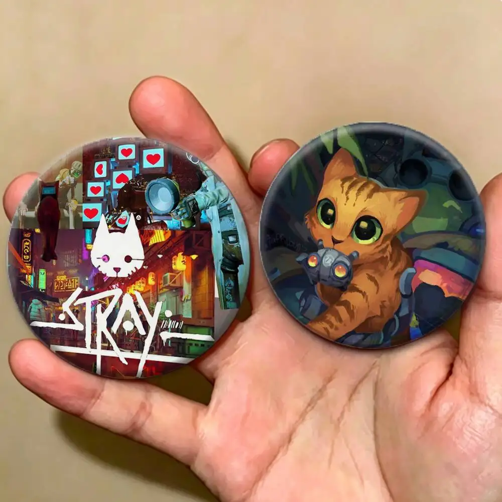 Cyberpunk Game S-Stray C-Cat   Badges Creative Tinplate Button PinsBrooch Badge Clothes Backpack