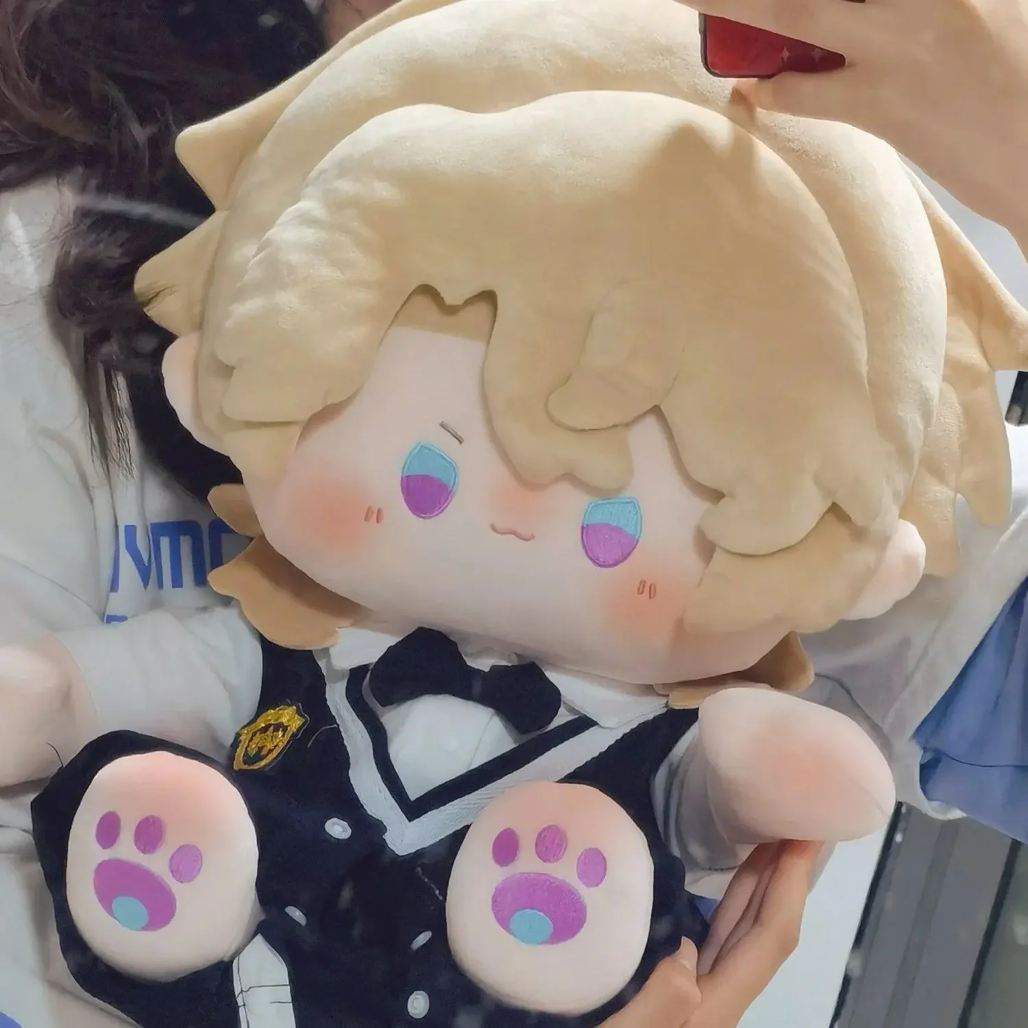 Anime Honkai: Star Rail Aventurine Cosplay Soft Plush Doll Body Dress Up Clothes Stuffed Toy Sitting Posture Plushie Gift 40cm