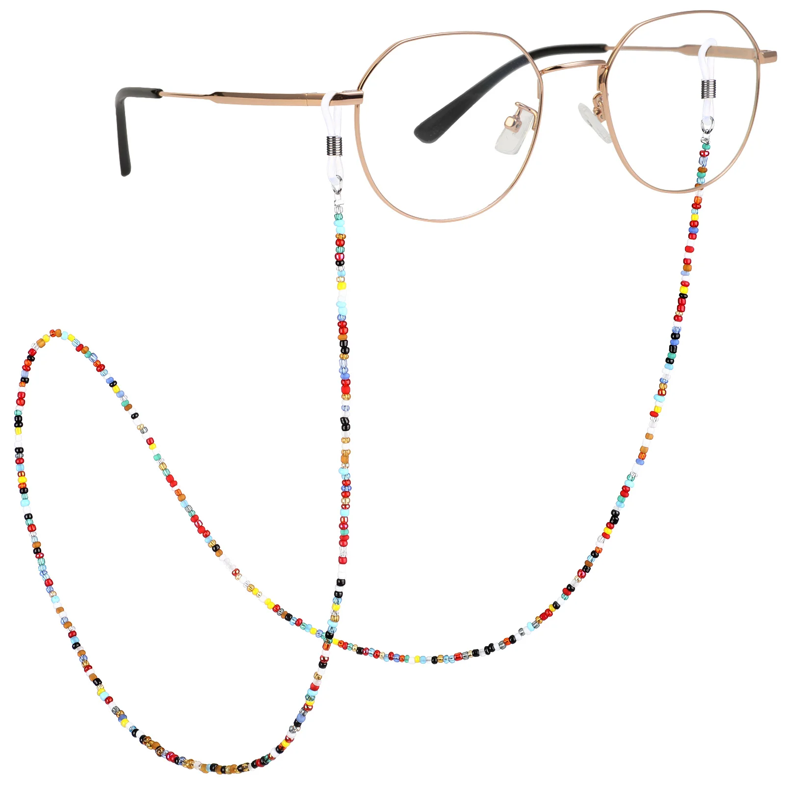 

2pcs Beaded Glasses Chain For Women Colorful Eyeglasses Necklace Lightweight Sunglasses Accessories Decorative Eyewear String