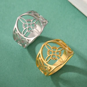 Likegreat-witch Knot Ring für Männer und Frauen, Edelstahl-Fingerringe, keltisches Vintage-Amulett, Schutzpaarschmuck, Geschenke Ocos 10 Hauptverkäufe Celtic Accessoires - №9