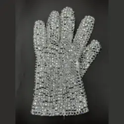 Guanto fatto a mano vintage Michael Jackson con strass in argento con cristalli COMPLETTI per l'impersonatore della collezione