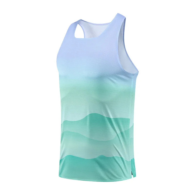 

Men Professional Running Vest Tops Speed Sport Fitness Shirts Guys Athlete Track Field Marathon Sleeveless Clothing Quick Drying