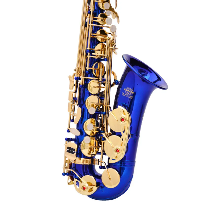 

Blue Gold Lacquer Brass Alto Instrument Accessories Professional Eb OEM China Sax Alto Saxophone