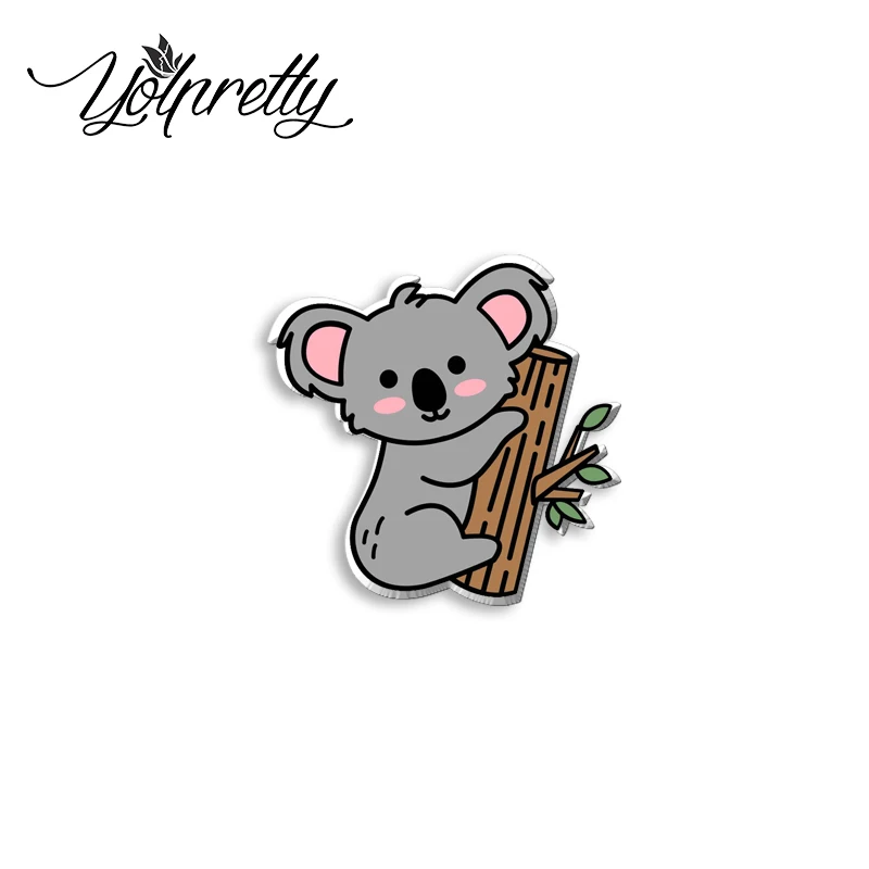 2023 New Arrival Fashion Cute Lazy Australia Koala Animals Handcraft Acrylic Epoxy Badge Pin Lapel Pins