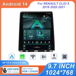For Renault Clio5 CLIO 5 2019 - 2021 Car Radio Carplay Navigation GPS Stereo Android Auto Screen Bluetooth Multimedia Player 5G