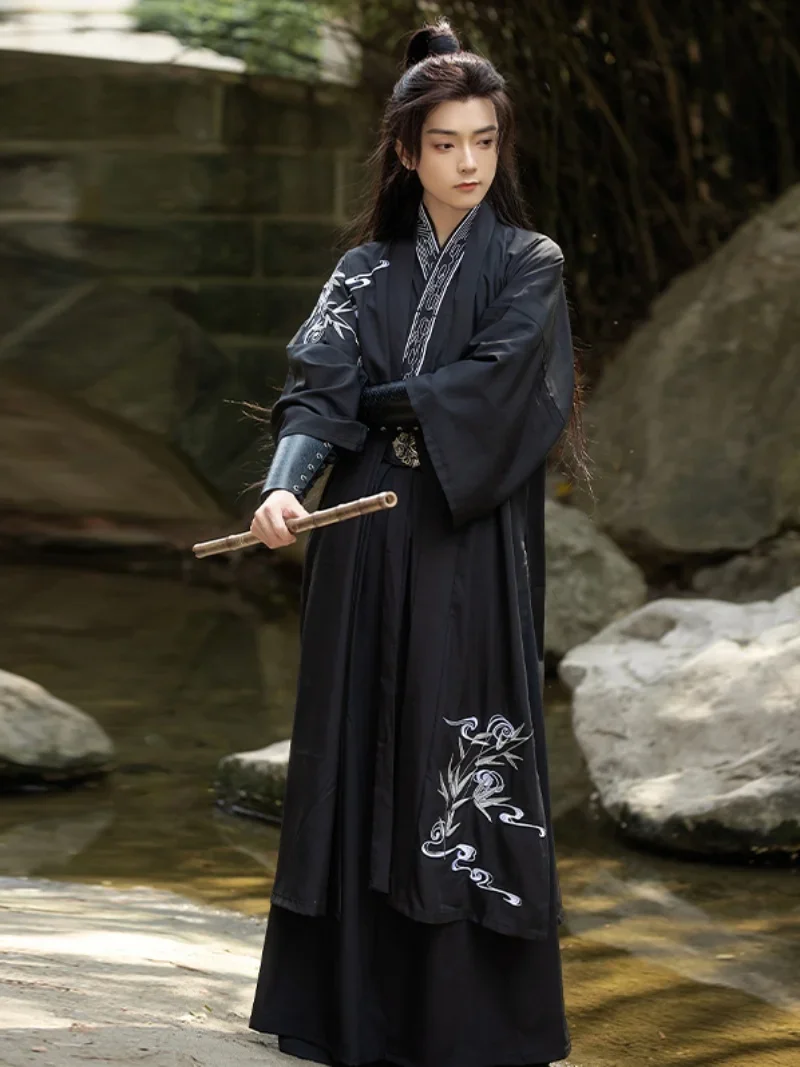 

Original Song Dynas Longquan Temple Hanfu Men's Embroidered Martial Arts eatn Aircrt Sve Large Size Student Set 2025 Hot Sale