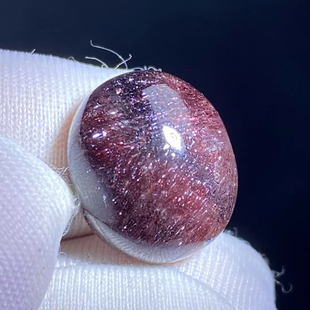 Natural Red Super Seven 7 Lepidocrocite Rutilated Quartz Pendant Oval 15*14*8mm Super Seven Stone Bead Women Men  AAAAA