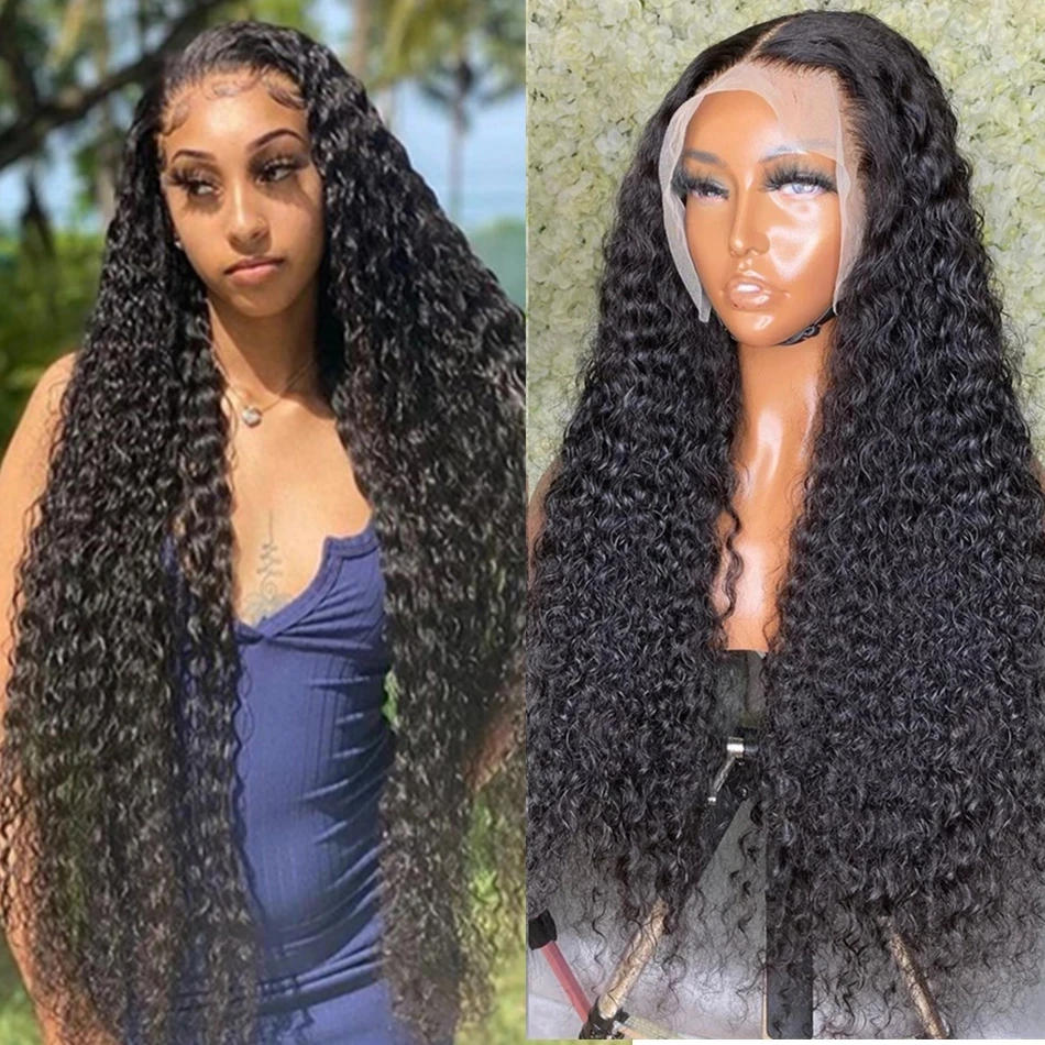 

30 40 Inch 13x4 13x6 HD Transparent Lace Front Curly Human Hair Wigs For Black Women Glueless Loose Water Deep Wave Frontal Wig