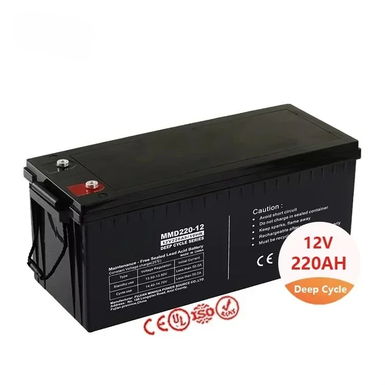 

MHB MMD220-12 12 В 220 Ач свинцово-кислотная AGM солнечная батарея глубокого цикла для хранения энергии ИБП-системы сухой элемент