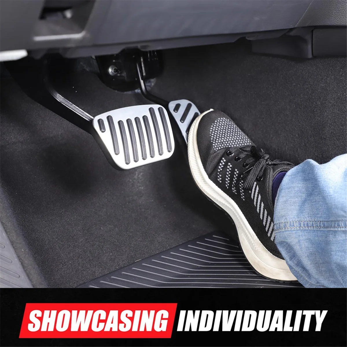 Cubierta del pedal del acelerador de gas del pedal de freno del coche para Land Cruiser 250 Prado LC250 2024 Accesorios Acero inoxidable,A