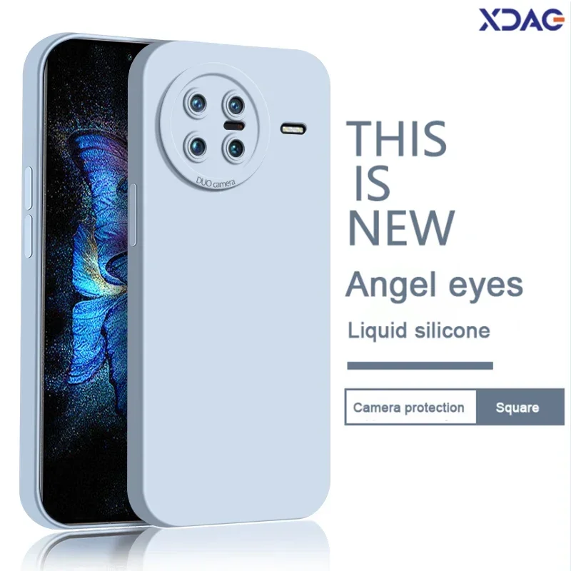 

Funda Original Square Phone Case for VIVO X Note XNote 5G Soft Liquid Silicone Angel Eyes Luxury Internal Flocking Protect Cover