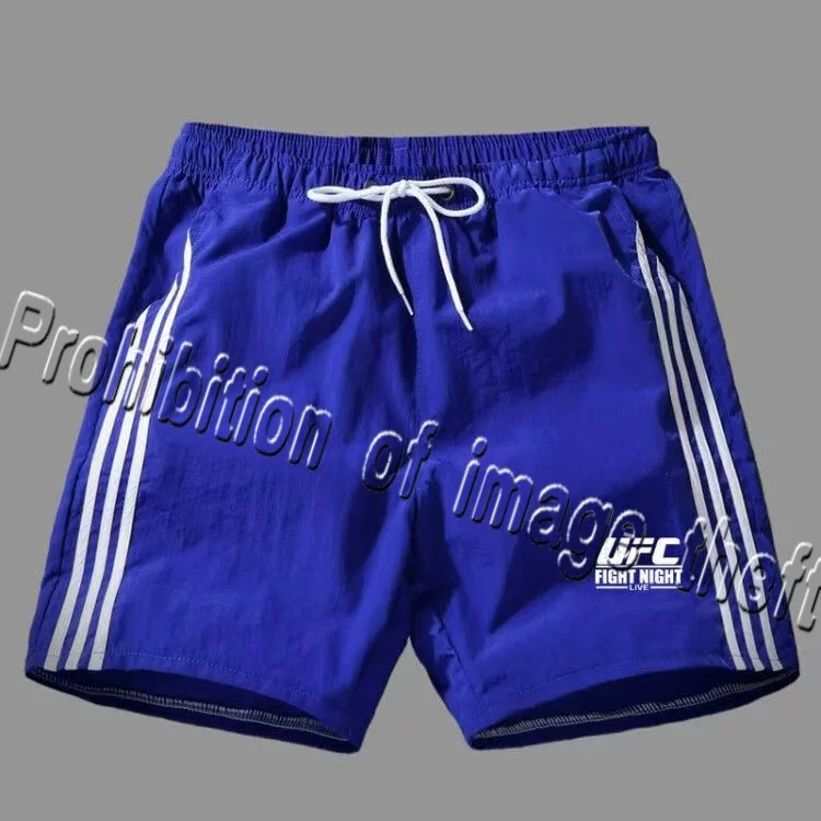 

UFC FIGHT NIGHT Tricolor Sports Shorts with White Stripes on The Side Drawstring for Quick Drying Training Men's Cropped Pants