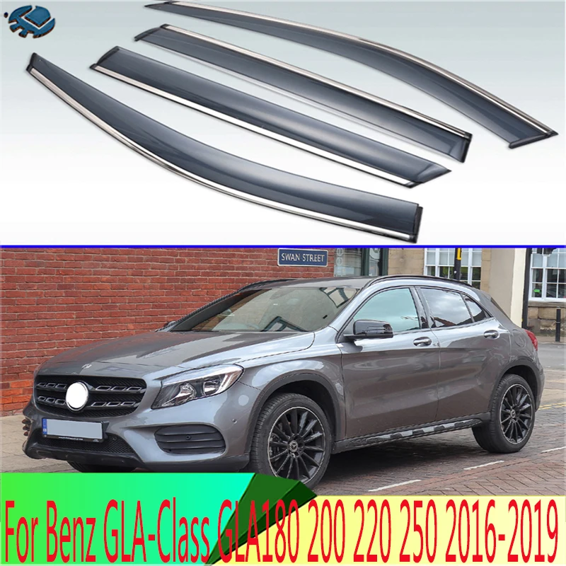 

Для Mercedes-Benz GLA-Class GLA180 200 220 250 2016-2019 пластиковый внешний козырек вентиляционные Шторы окно Защита от солнца и дождя дефлектор 4 шт