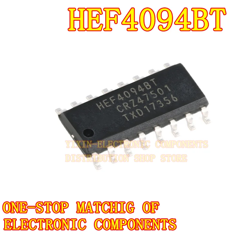 

10PCS/Pack HEF4094BT, HEF4094 653soic-16 Class 8 shift and memory register logic chip