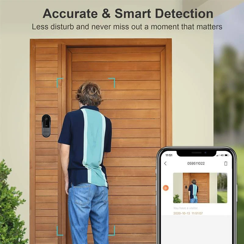 Tuya Smart Outdoor Wireless Doorbell Home Intercom System Smart Doorbell WiFi Smart Home Products حماية السلامة #3