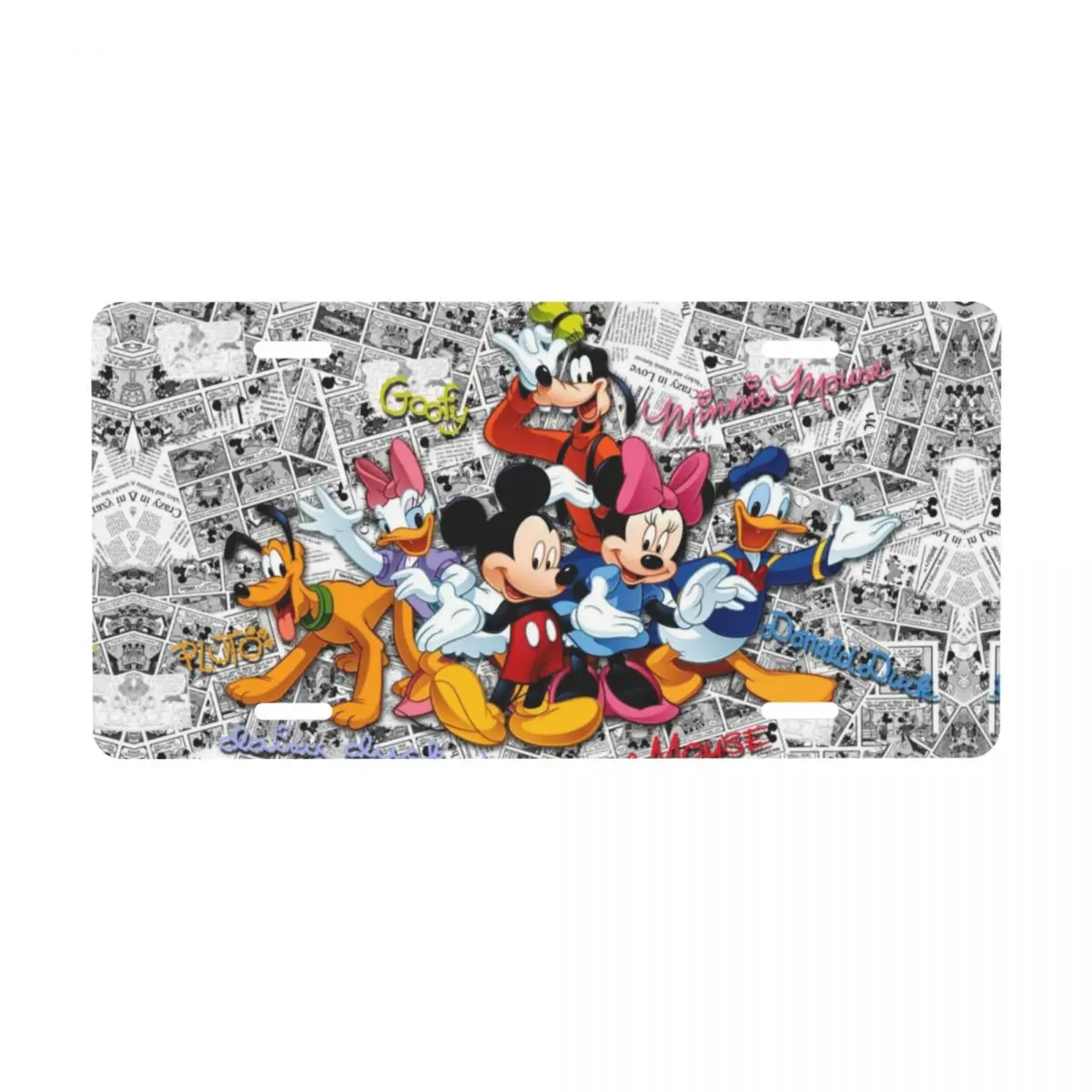 مخصص ميكي ماوس خلفية الكرتون لوحة ترخيص الغرور العلامة الزخرفية سيارة الجبهة لوحة ترخيص 12x6 بوصة