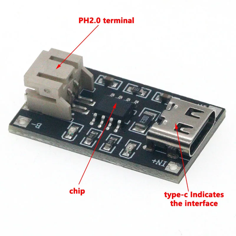 MICRO USB TP4056 3.7V Li-ion Battery 1A Charging Module with Overvoltage and Overdischarge Protection PH2.0