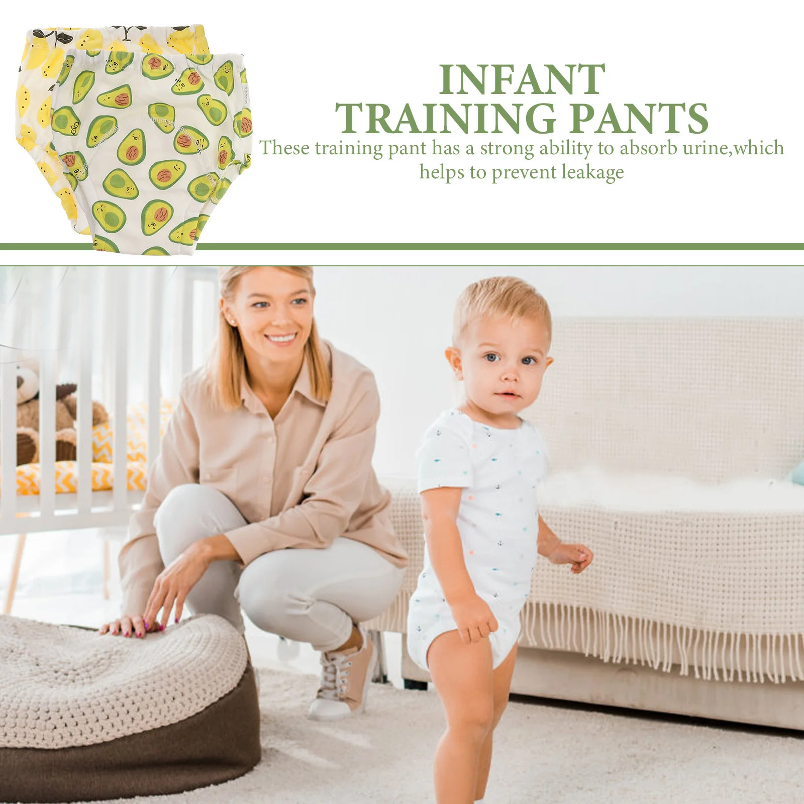 

2 шт. детские мягкие хлопковые тренировочные штаны для малышей, нижнее белье для приучения к горшку, дышащие впитывающие многоразовые подгузники для младенцев