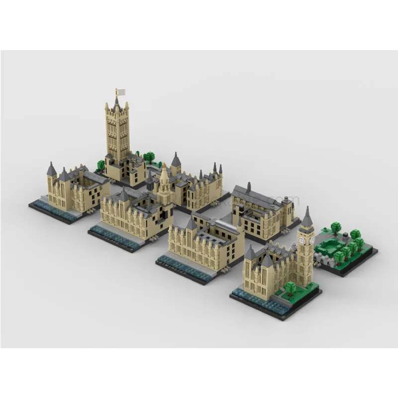 

MOC-250432 Ретро-архитектурный конструктор «Замок-башня» для уличной сцены, модель из 4494 деталей, MOC, подарок на день рождения для мальчиков и детей