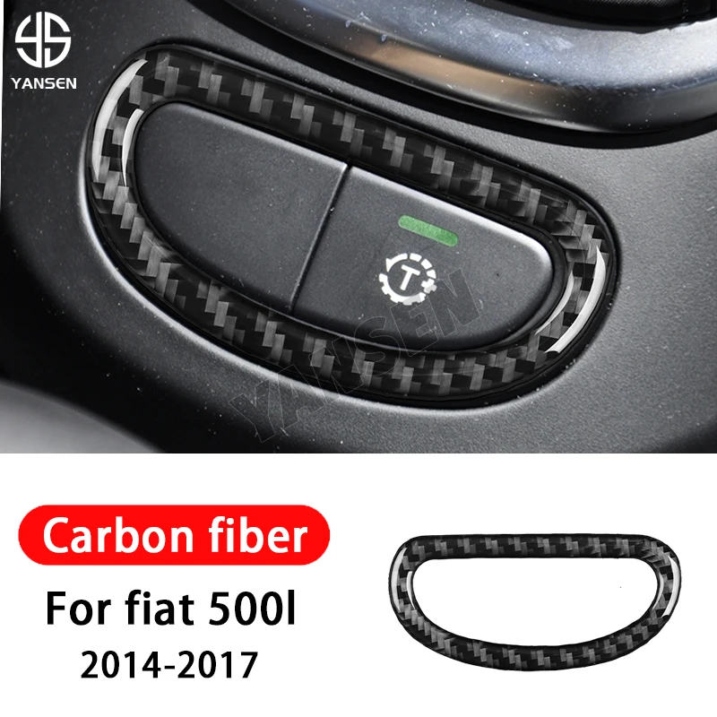 Car Center Console Switch Decorative Carbon Fiber Sticker For Fiat 500L 2014 2015 2016 2017 Interior Accessories