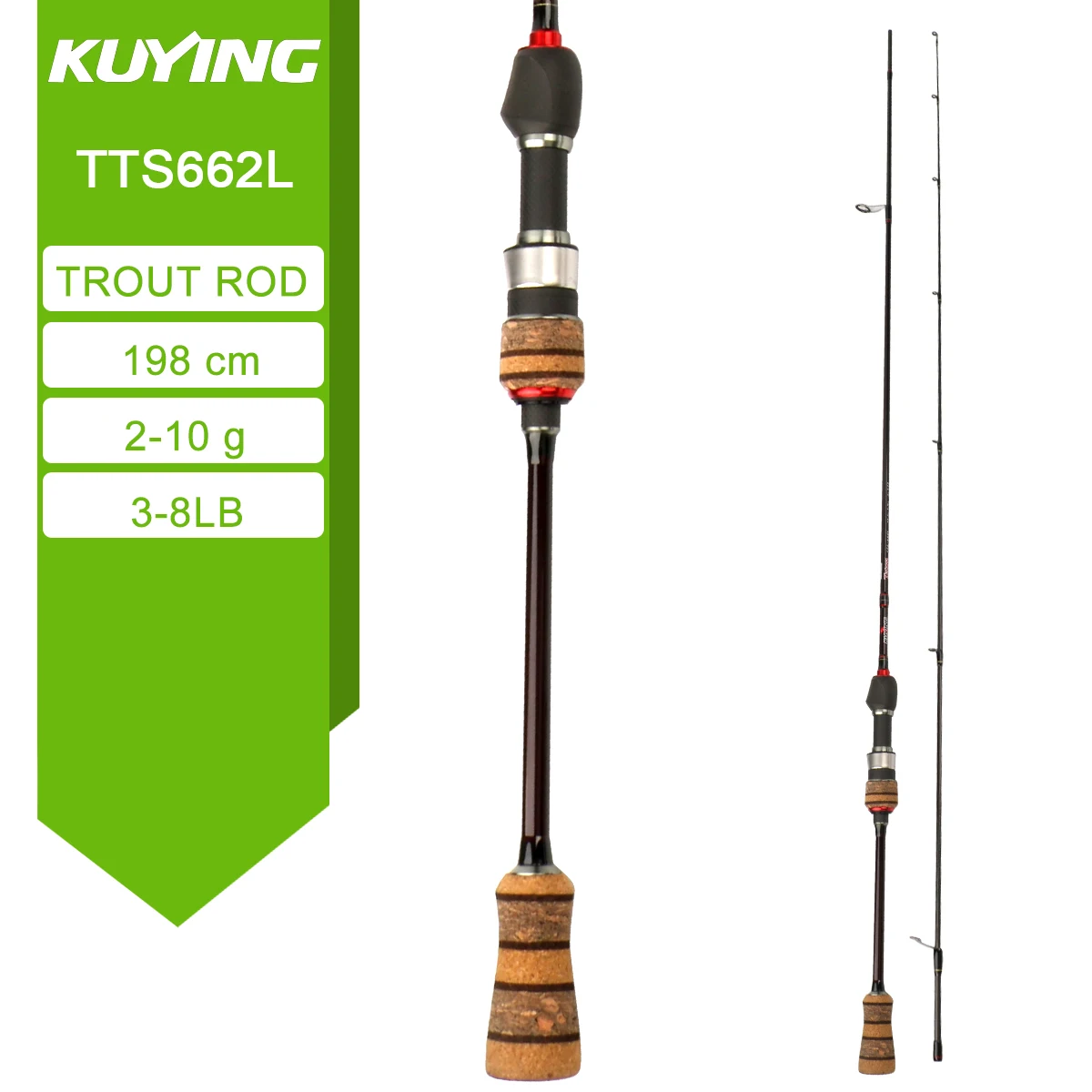 KUYING TETON Stream Trout 1-3lb 2-4lb 3-8lb Angelrute Spinnrute Baitcasting FUJI Carbon UL L SUL Ultraleicht 10