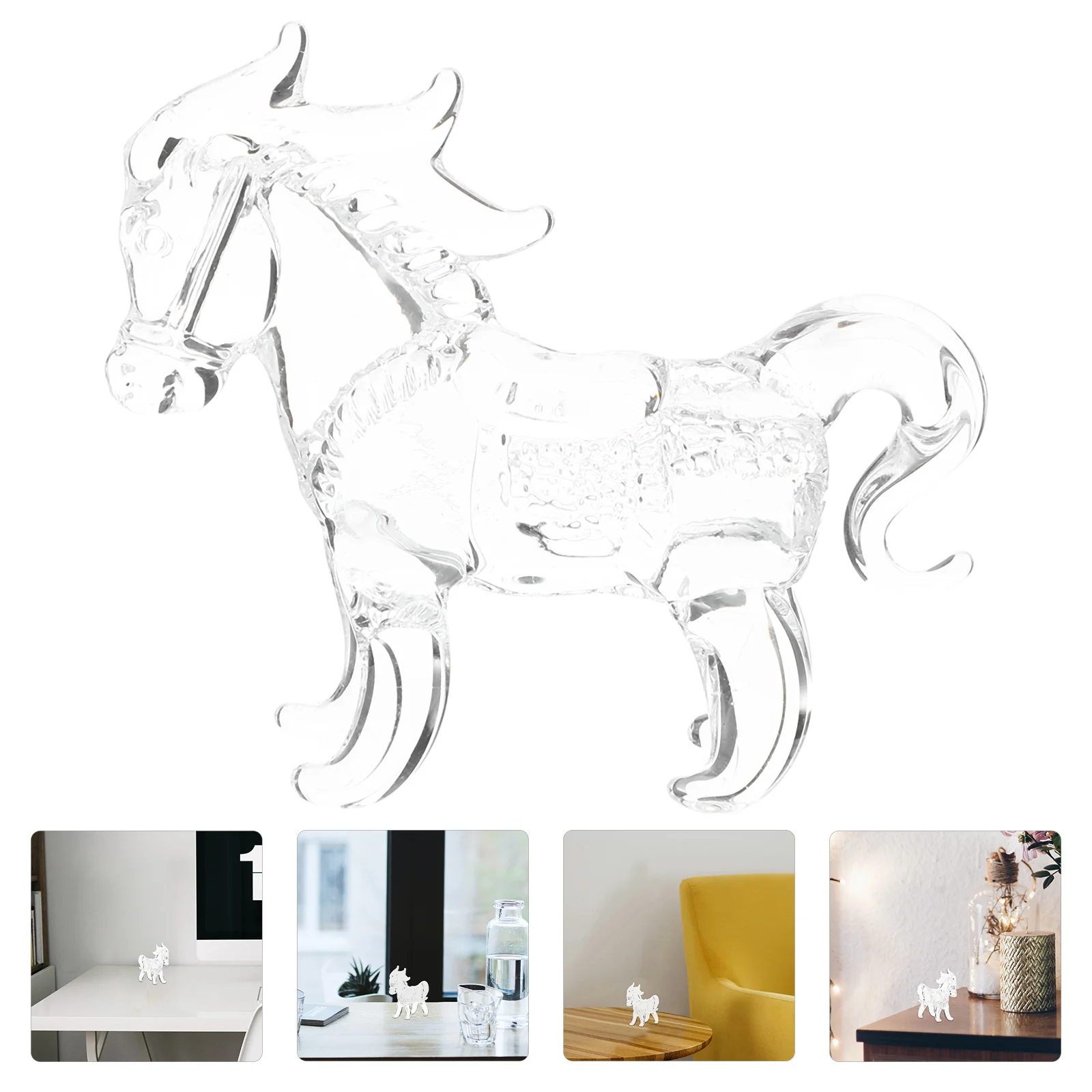 

Crystal Standing Horse Statue Desktop Office Decor For Business Home Study Motivation Luck Gift Home Decoration Ornaments