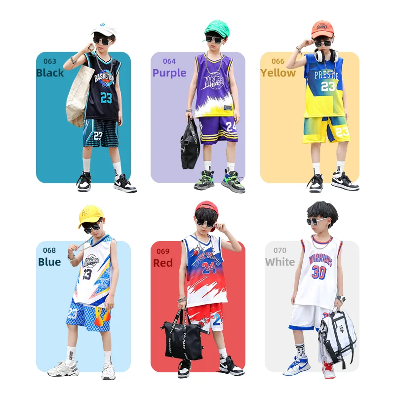 Children Basketball Jersey Boy and Girls Quick-drying comfortable Shirt Sportswear Tracksuit Kid fashion Training Sport Uniforms