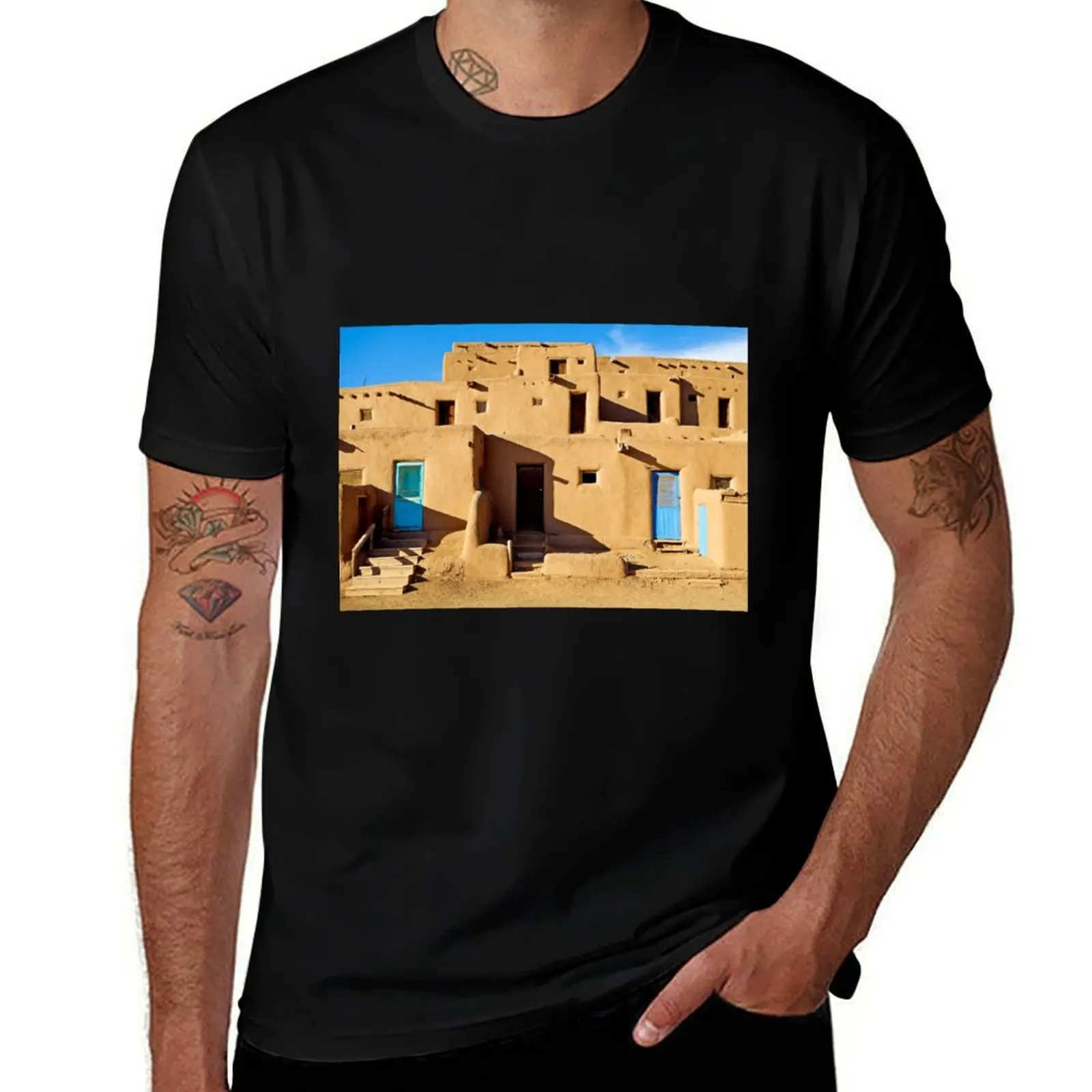 

Taos Pueblo Study 9 T-Shirt Plus Size Basic Short Sleeve Top