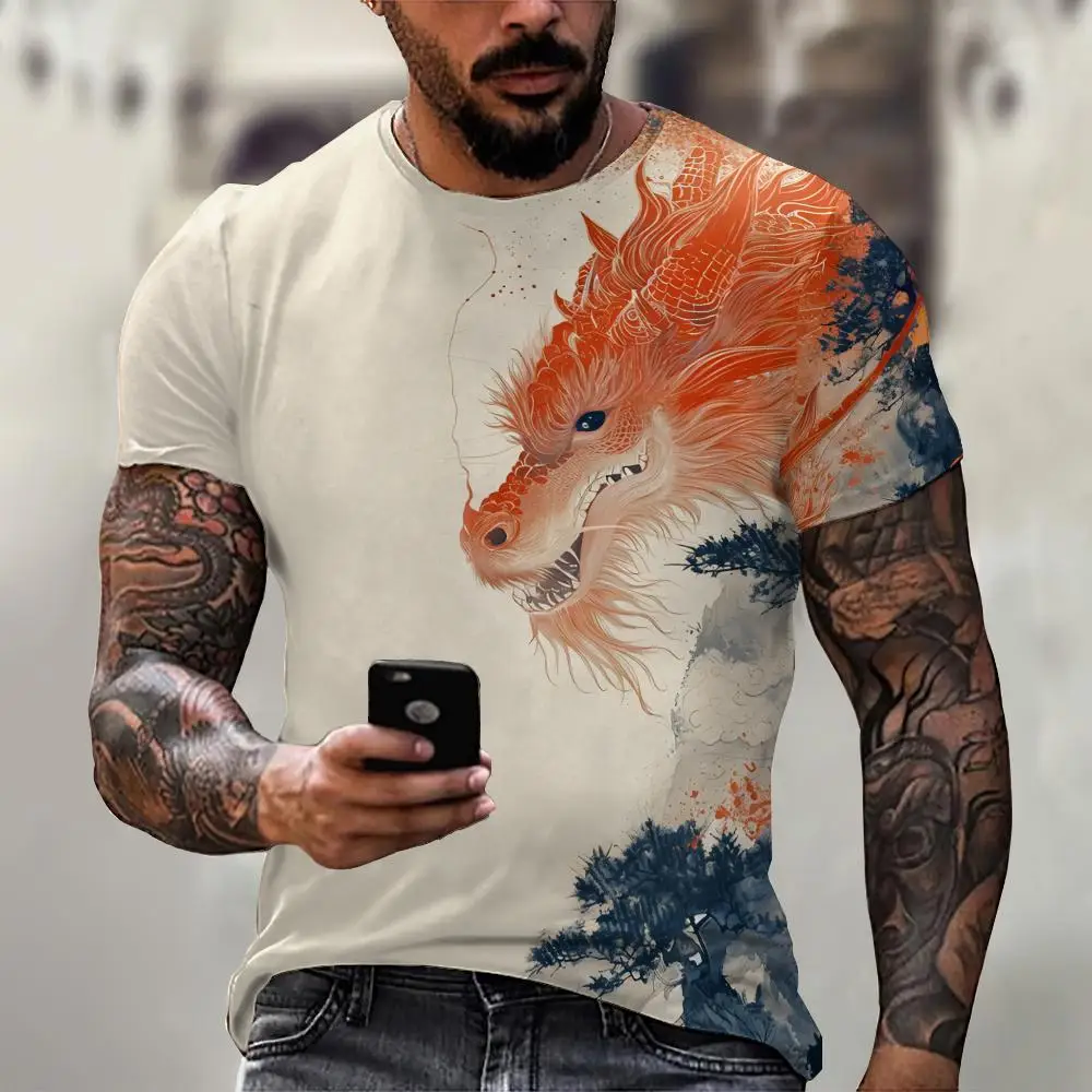 Retro Animal Men\'s T-Shirt Summer Casual Fashion Short Sleeve 3d Printed Daily Men\'s Clothing T Shirt For Men Top Tee