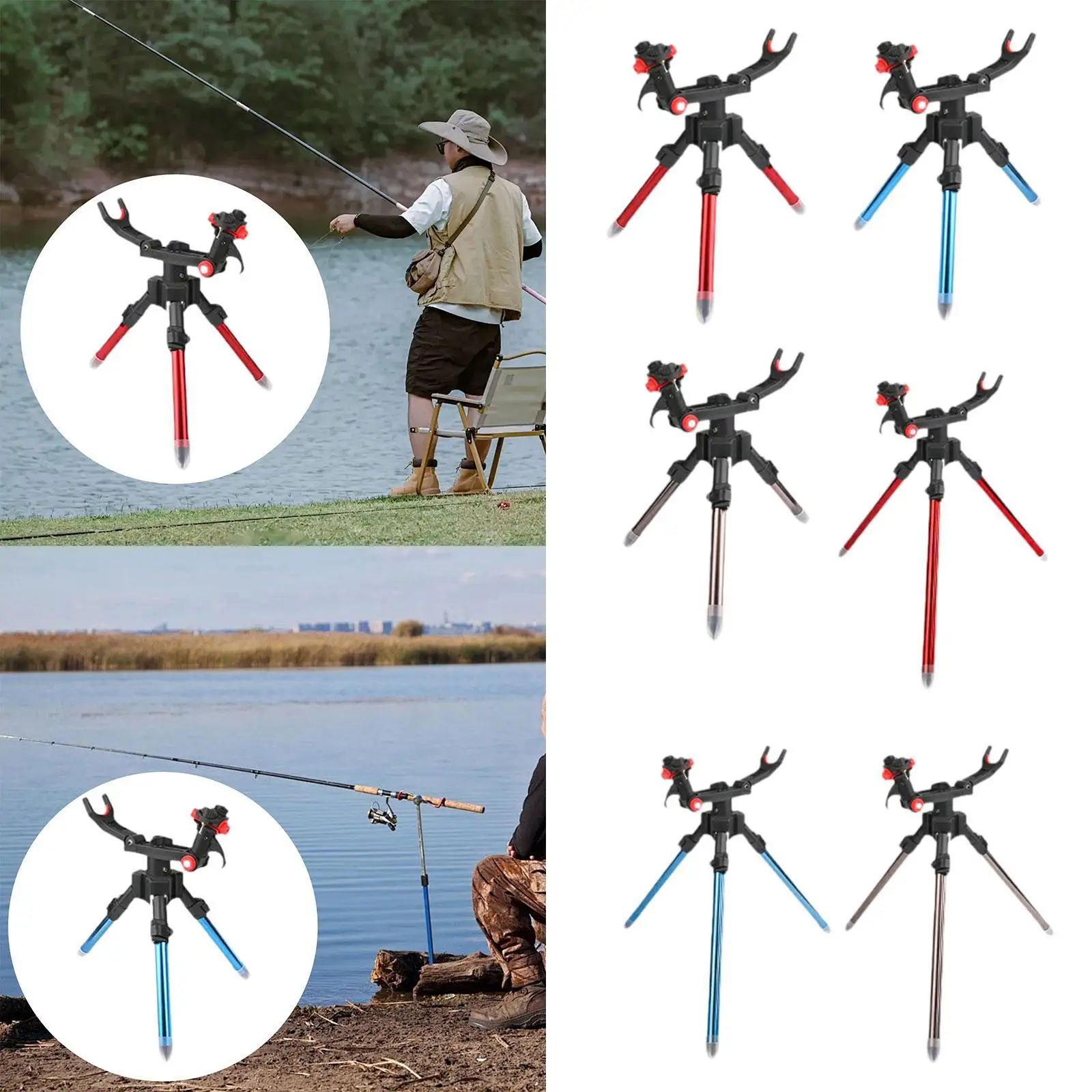 

Fishing Rod Holder Foldable Bracket Support Easy to Carry Fishing Pole Stand