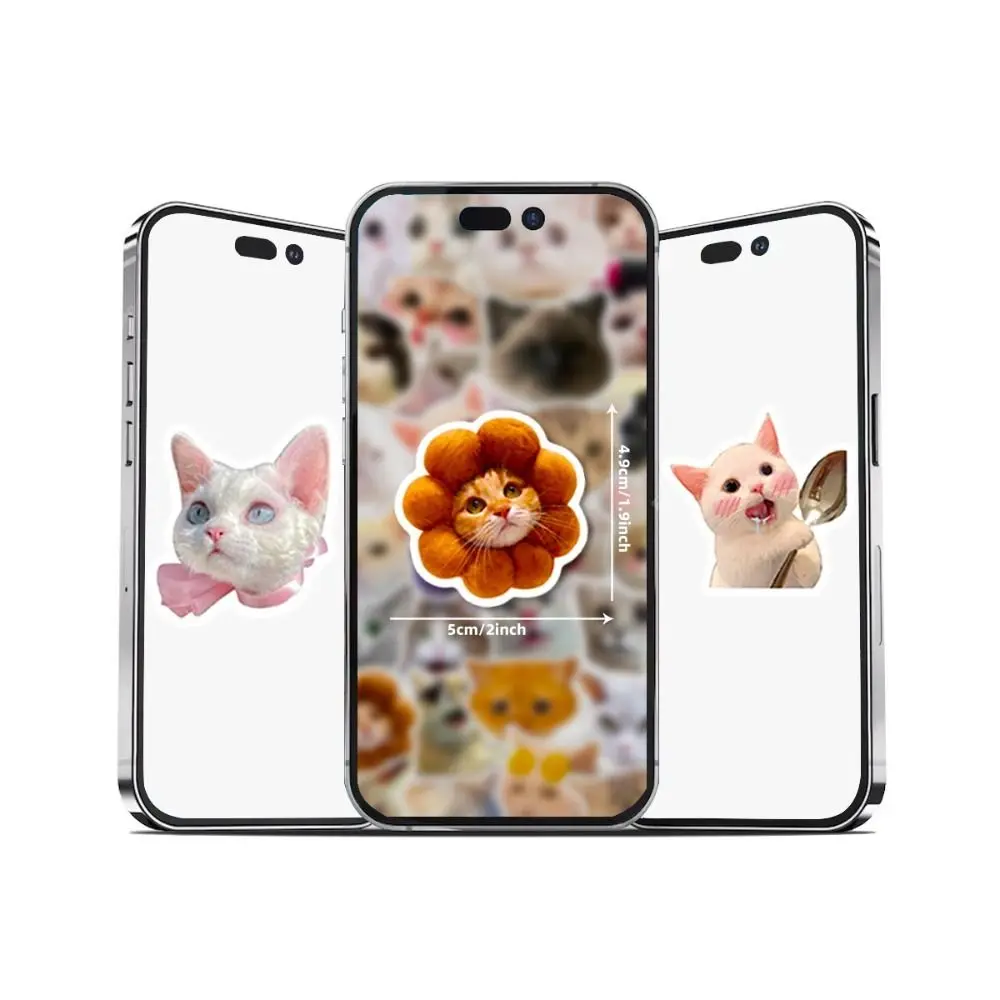 New 50PCS Cartoon Sticker Kitten Cute Journal Sticker Removable Waterproof Decoration iPad