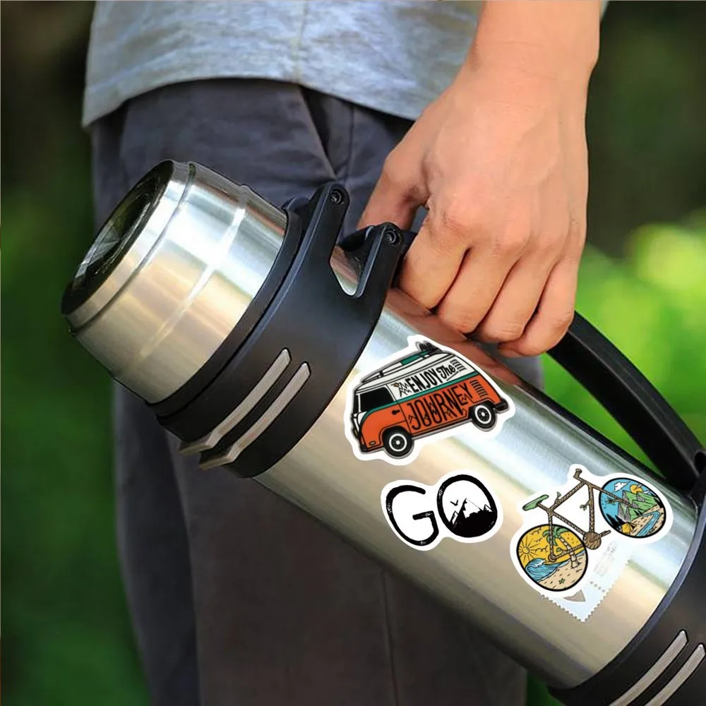 50/100pcs Forest Camping Hiking Stickers Outdoor Travel Beautiful Scenery Decals Water Bottle Phone Laptop Sticker Waterproof