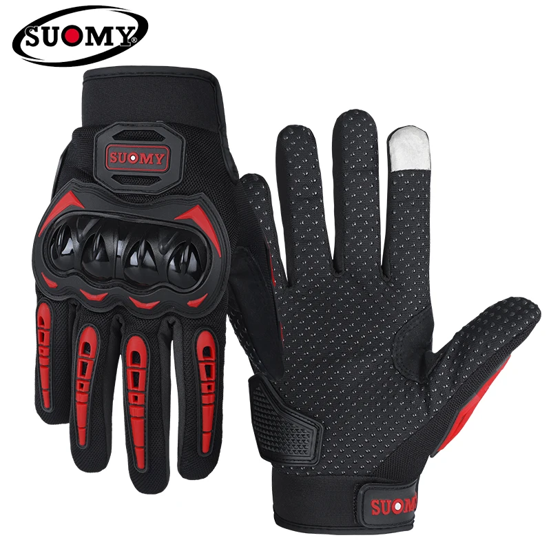 Suomy Series Full Finger Motorcycle Gloves Summer Breathable Mesh Moto Bike Cycling Men Women Touch Screen Motocross Guantes