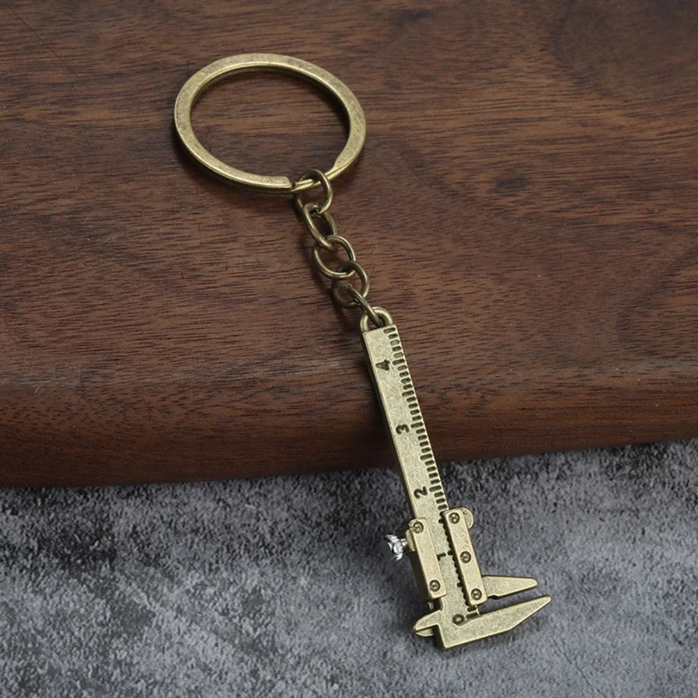 Portable Mini Vernier Caliper Keychain Alloy Small Measuring Gauge Ruler Key Ring Tool for Daily Measurement DIY Fashionable
