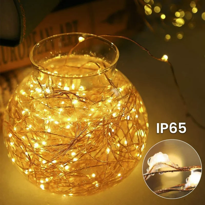 Led String Lights USB Powered Decorative Flexible Copper Wire Lights Karlling Lights Works for Bedroom Xmas Fistival