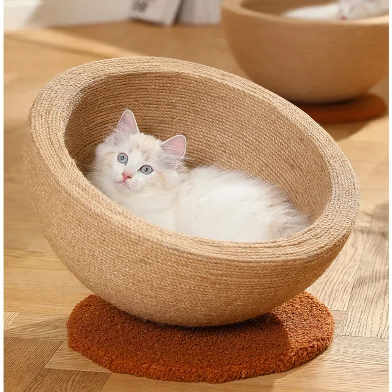 

Sisal Cat Scratching Board with Widened Base Scratch-Resistant and Durable Multi-Function Cat Nest & Toy for Happy Kittens