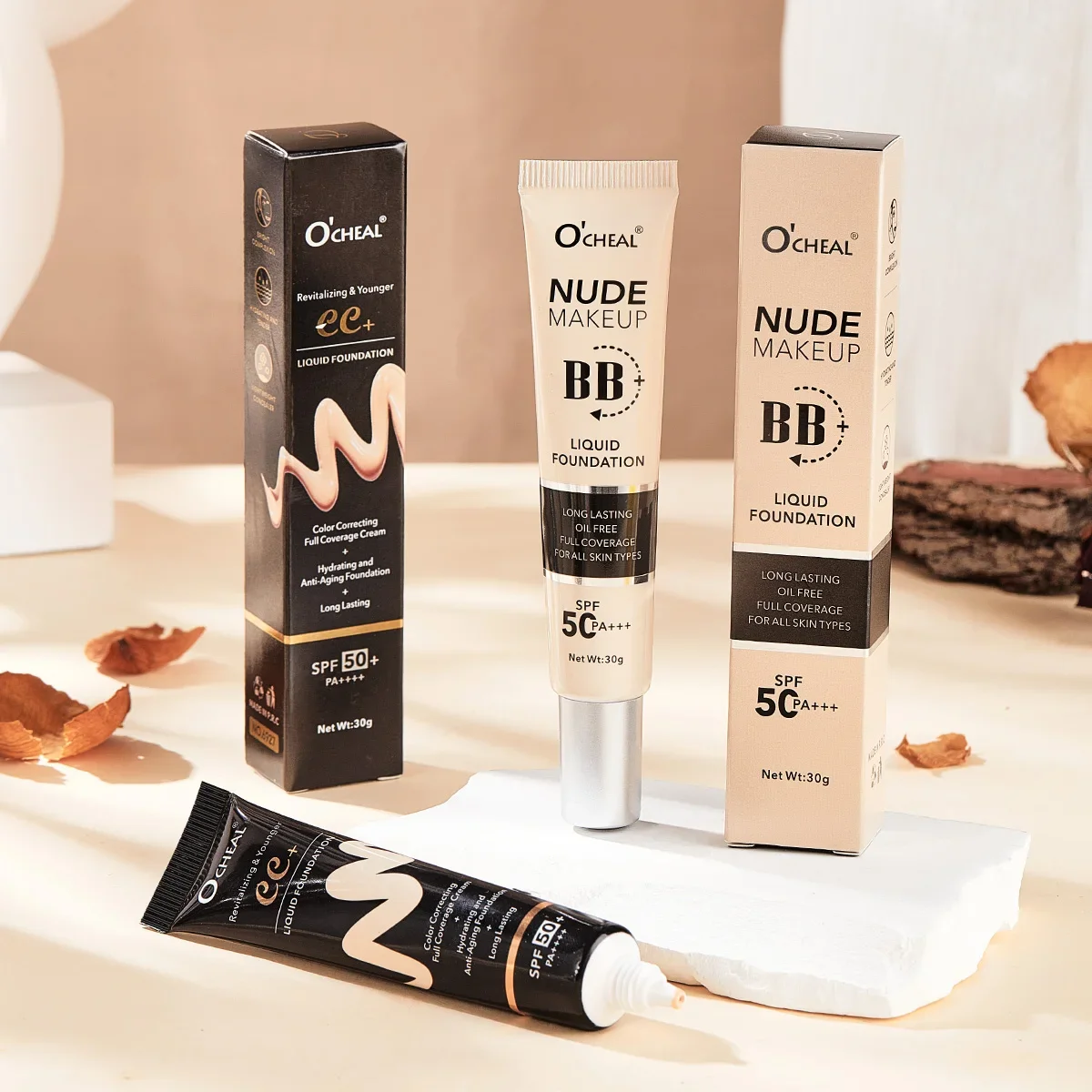 كريم أساس BB SPF50 PA Plus مقاوم للماء يدوم طويلاً، برايمر تفتيح واقي من الشمس، مستحضرات تجميل أساسية للنساء #6