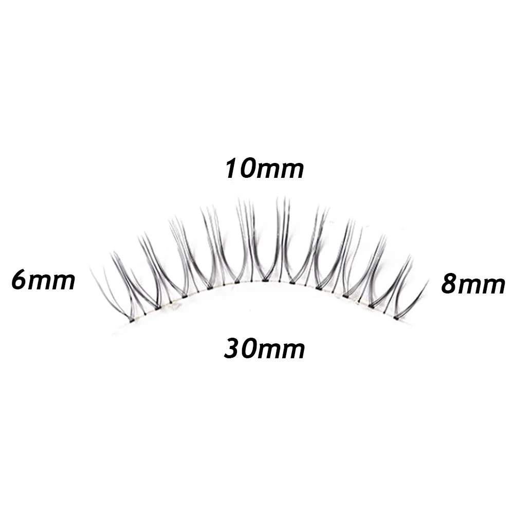 Korean False Eyelashes Clear Band U-shaped 3D Faux Mink Lashes Comic Eye Natural Wispy Reusable Lash Extension Fairy Grafting