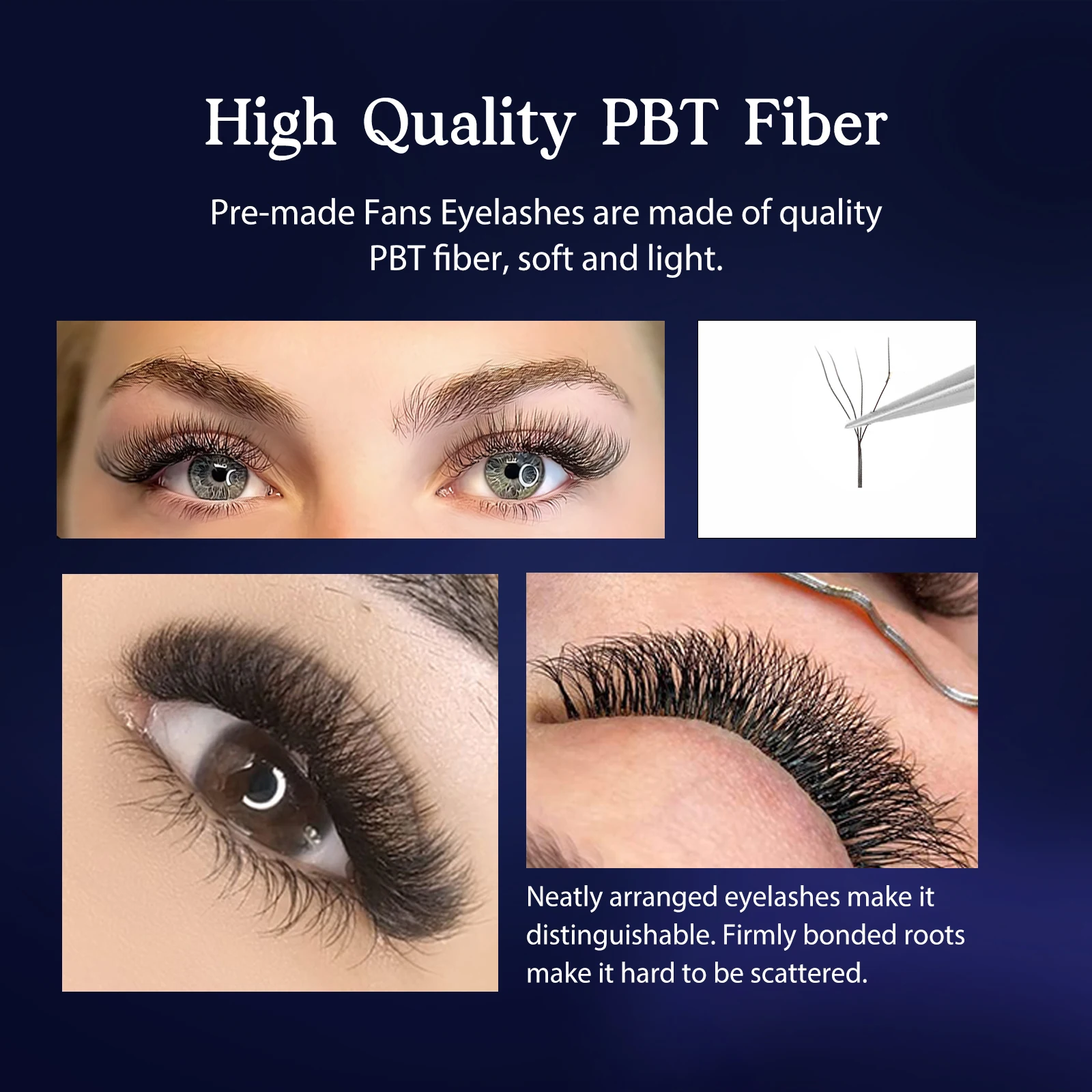 Gollee 4D W Shape Eyelash Extensios Automatic Flowering W-Shaped Bloom 4D Lashes Natural Soft Premade Fans Lash Extensions