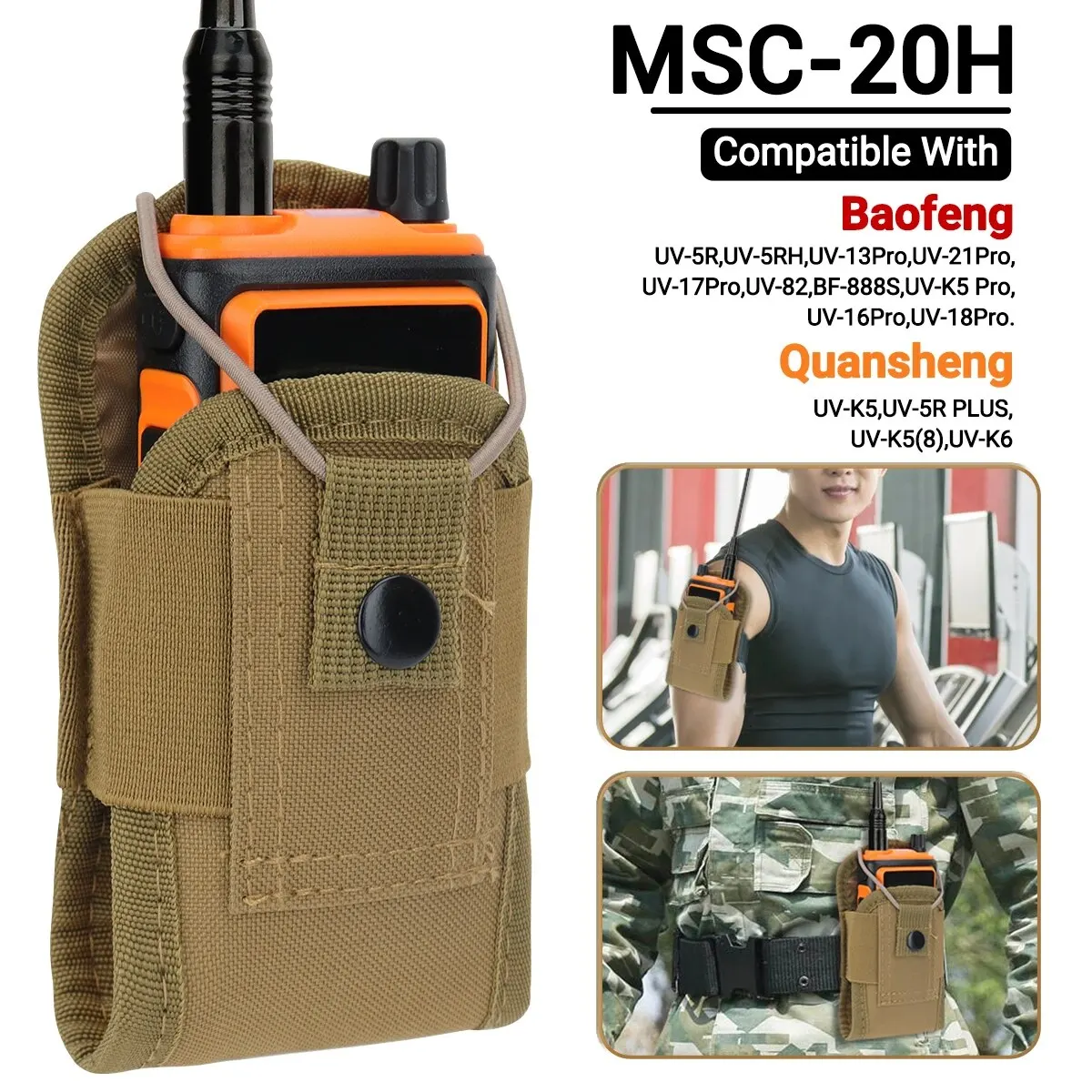 Bolsa táctica para Walkie Talkie Oxford Molle, bolsa con soporte para Radio, bolsillo portátil para deportes de caza al aire libre, riñonera para