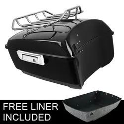 Motorcycle Gloss Black King Pack Trunk Luggage Rack For Harley Tour Pak Touring 2014-2024